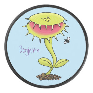 Fantastische Venus Fliegenfalle Pflanze Cartoon Eishockey Puck