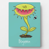 Fantastische Venus Fliegenfalle Pflanze Cartoon Fotoplatte (Vorderseite)