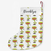 Fantastische Venus Fliegenfalle Pflanze Cartoon Kleiner Weihnachtsstrumpf (Rückseite)