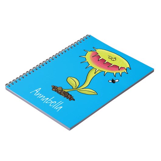 Fantastische Venus Fliegenfalle Pflanze Cartoon Notizblock (Linke Seite)