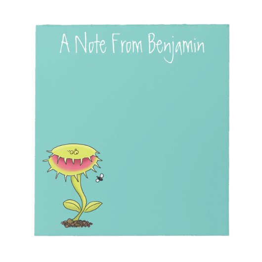 Fantastische Venus Fliegenfalle Pflanze Cartoon Notizblock (Vorderseite)