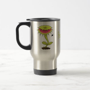 Fantastische Venus Fliegenfalle Pflanze Cartoon Reisebecher