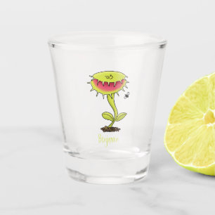 Fantastische Venus Fliegenfalle Pflanze Cartoon Schnapsglas