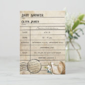 Fantastische Vintage Bibliothekskartenbücher Kinde Einladung (Stehend Vorderseite)