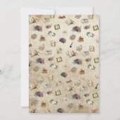 Fantastische Vintage Bibliothekskartenbücher Kinde Einladung (Rückseite)