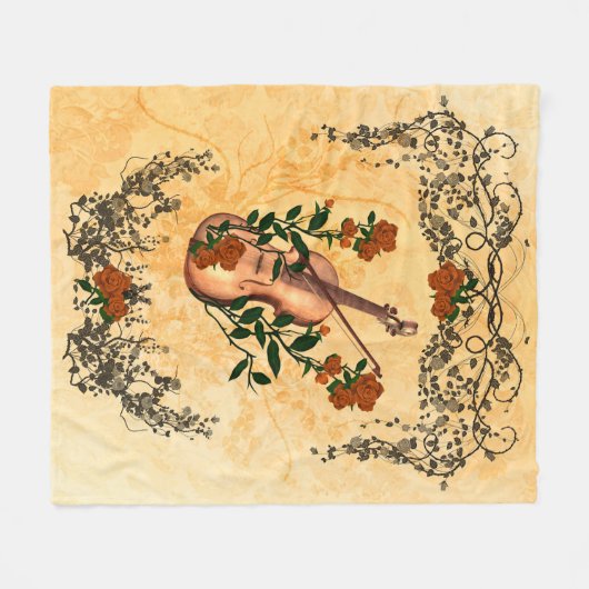 Fantastische Violine mit Violinenbogen Fleecedecke (Vorderseite (Horizontal))