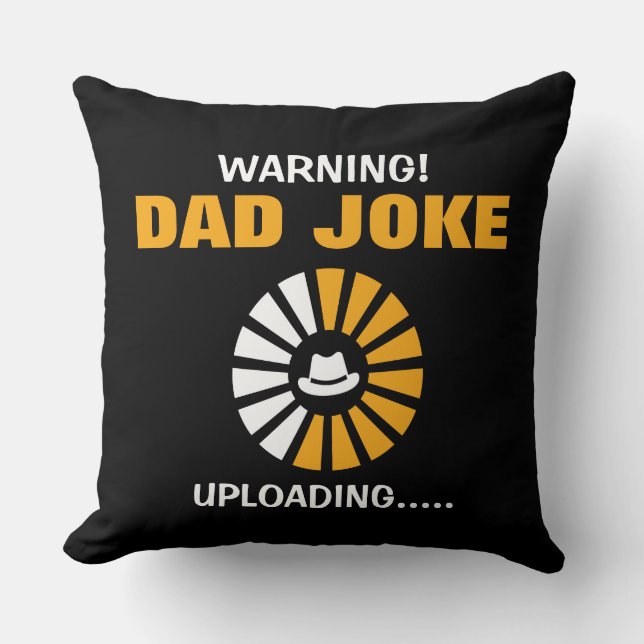 Fantastische Warnung! Vater Joke Upload Kissen (Vorderseite)