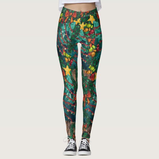 Fantastische Weihnachten in Wasserfarbe Leggings (Vorderseite)