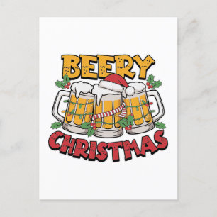 Fantastische Weihnachtsbierkunst Feiertagspostkarte