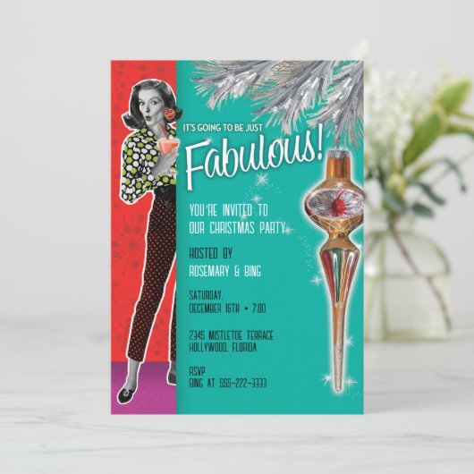 Fantastische Weihnachtszeit-Party Einladung (Stehend Vorderseite)