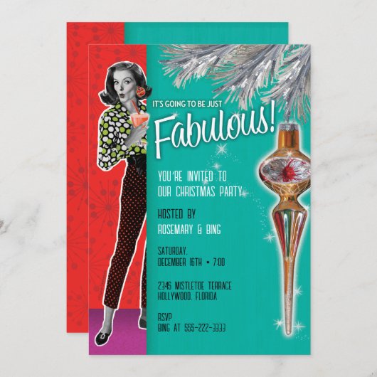 Fantastische Weihnachtszeit-Party Einladung (Vorne/Hinten)