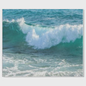 Fantastische Wellenseeuferseeozeannatur Geschenkpapier (Flach)