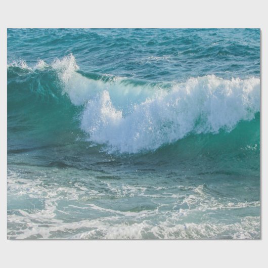 Fantastische Wellenseeuferseeozeannatur Geschenkpapier (Flach)