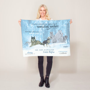 Fantastische Wolf-Typografie   personalisiert Fleecedecke