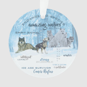 Fantastische Wolf-Typografie   personalisiert Ornament