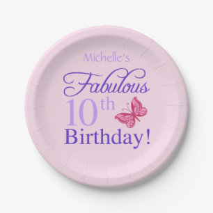 Fantastischer 10. Geburtstag für Mädchen Pappteller