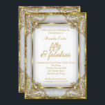 Fantastischer 50 Foto Gold Grau Silber Pearl Gebur Einladung<br><div class="desc">Foto Elite Golden 50. Geburtstagsparty Gold, Grau Weiß Elegant und Verzierte Einladung. Eleganter Perlenspitzen-Damast-Rahmen. Jedes Alter Geburtstag. Passen Sie Ihre persönlichen Daten und Ihr Alter an. Vorlage für jedes Alter Geburtstag, Sweet 16, 16, Quinceanera 15., 18., 20., 21., 30., 40., 50., 60., 70., 80., 90., 100., Fabulous product for Adult...</div>