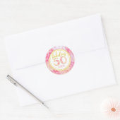 Fantastischer 50. Geburtstag Pink Gold Glitzer Runder Aufkleber (Umschlag)