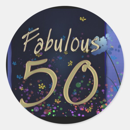 Fantastischer 50. Geburtstag! Runder Aufkleber (Vorderseite)