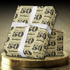 Fantastischer 50. Gold Geburtstag Geschenkpapier