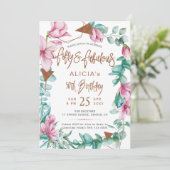 Fantastischer 50 Jahre Aquarellblüte 50 Jahre Einladung (Stehend Vorderseite)