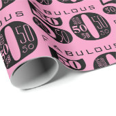 Fantastischer 50. Rosa Geburtstag Geschenkpapier (Rolleneckpunkt)