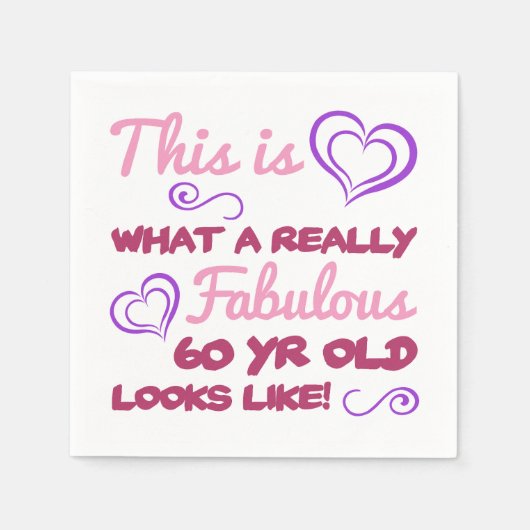 Fantastischer 60. Geburtstag für Frauen Serviette (Vorderseite)
