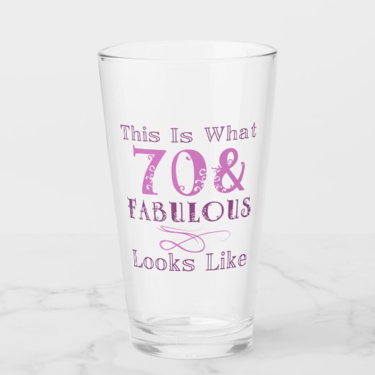 Fantastischer 70. Geburtstag für sie Glas (Vorderseite)