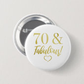 Fantastischer 70. Geburtstag (Gold) Button (Vorne & Hinten)