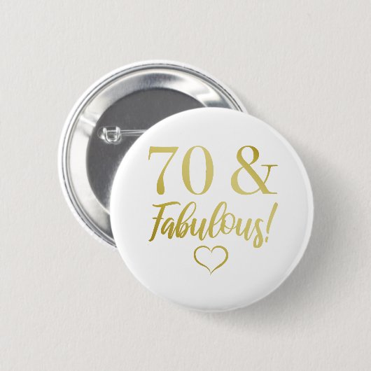 Fantastischer 70. Geburtstag (Gold) Button (Vorne & Hinten)
