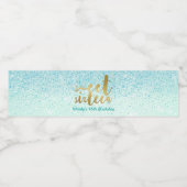 Fantastischer Aqua-Glitzer, Bonbon 16 Wasserflaschenetikett (Einzelnes Label)