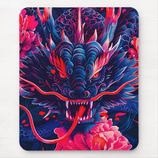 Fantastischer Blossom Fury Dragon Mousepad (Vorne)