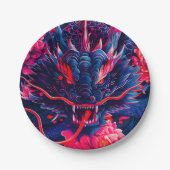 Fantastischer Blossom Fury Dragon Pappteller (Vorderseite)