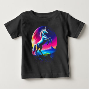 Fantastischer Bunter Einhorn-Wildnis Baby T-shirt