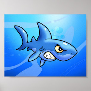 Fantastischer Cartoon Hai Poster