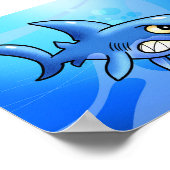 Fantastischer Cartoon Hai Poster (Ecke)