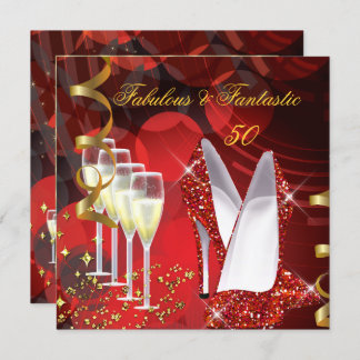 Fantastischer Champagner Red Gold Geburtstag Einladung
