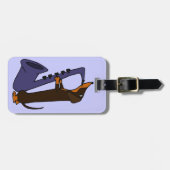 Fantastischer Dackel-Hund, der Saxophone spielt Gepäckanhänger (Vorderseite horizontal)