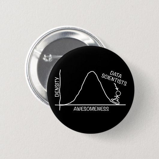 Fantastischer Daten-Wissenschaftler-Knopf Button (Vorne & Hinten)