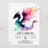 Fantastischer Drache Geburtstag digital Einladung (Vorne/Hinten)