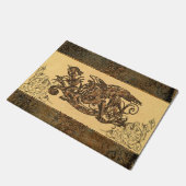 Fantastischer Drache gemacht vom rostigen Metall Fußmatte (Schrägansicht)