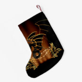 Fantastischer Drache im Gold und im Schwarzen Kleiner Weihnachtsstrumpf (Rückseite (Hängend))