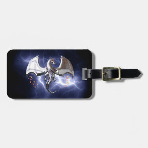 Fantastischer Drache mit schwarzen Blitzen Gepäckanhänger