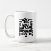 Fantastischer Ehemann Minimale Typografie Kaffeetasse (Links)