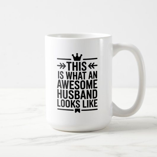 Fantastischer Ehemann Minimale Typografie Kaffeetasse (Rechts)