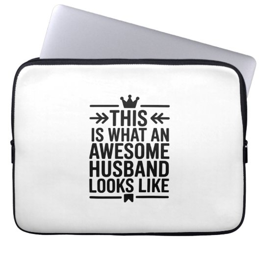 Fantastischer Ehemann Minimale Typografie Laptopschutzhülle (Vorderseite)