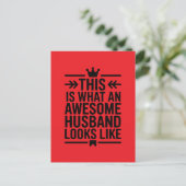 Fantastischer Ehemann Minimale Typografie Postkarte (Stehend Vorderseite)