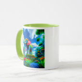 Fantastischer Elefant in einem bunten Dschungel. Tasse (Vorderseite Links)