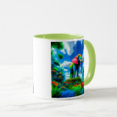Fantastischer Elefant in einem bunten Dschungel. Tasse (VorderseiteRechts)