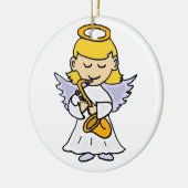 Fantastischer Engel, der die Saxophone-Kunst Keramik Ornament (Links)